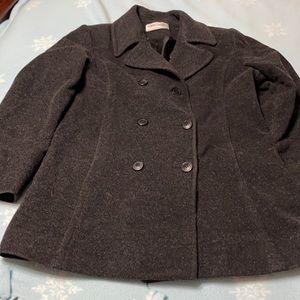 Forecaster of Boston brand woman’s sz 6 wool blend pea coat charcoal gray🛍